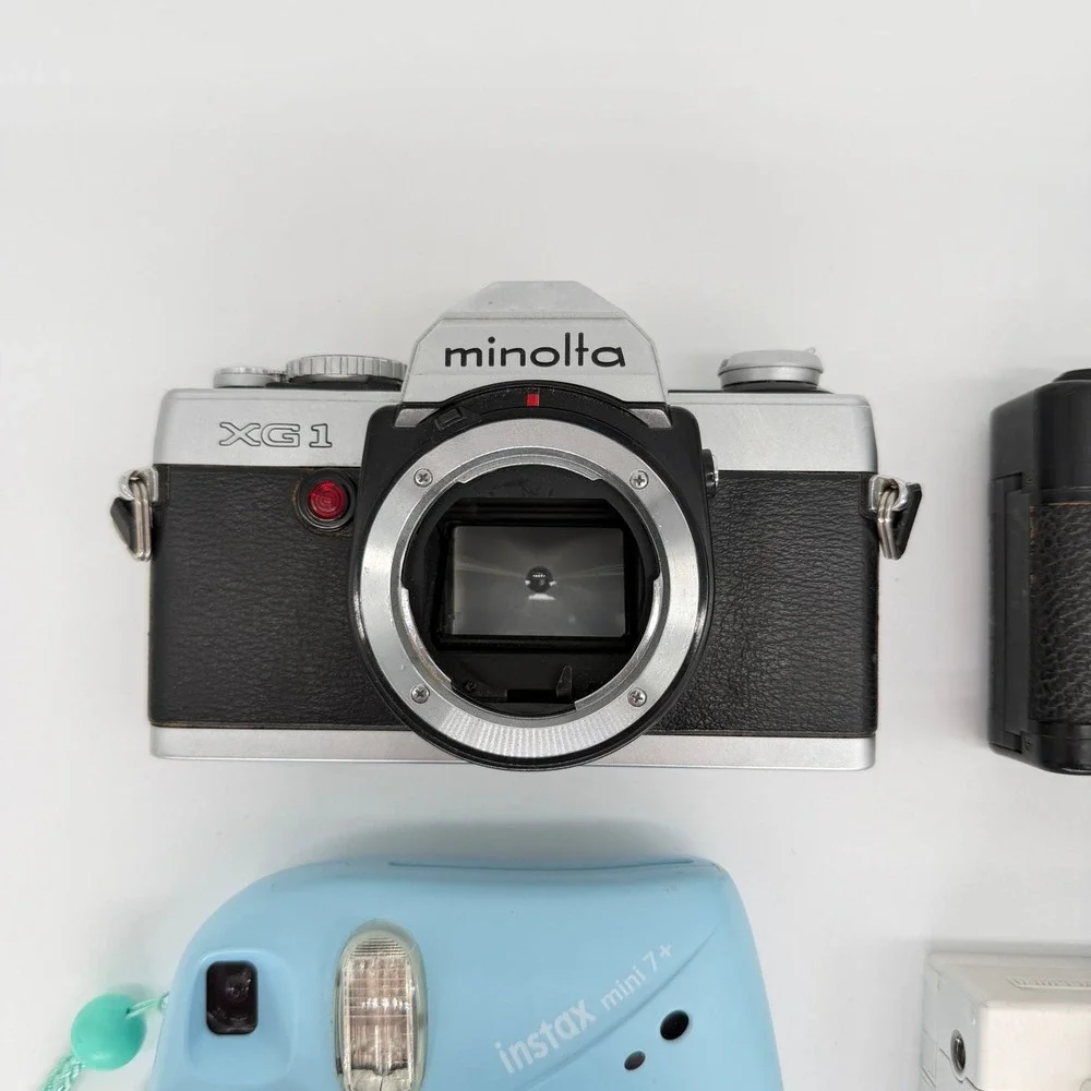 Vintage Camera Lot Minolta XG 1 Chinon Flash Instax Mini 7 Lomo Instant Untested